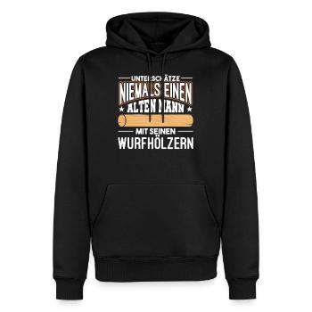 Kubb Schach Wikinger Wurfhölzer - Männer Premium Bio Hoodie - Schwarz - Vorne - Nico (187cm)