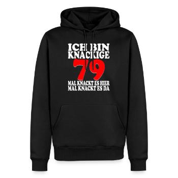 79 Jahre 79 Geburtstag Birthday Geschenk - Männer Premium Bio Hoodie - Schwarz - Vorne - Nico (187cm)