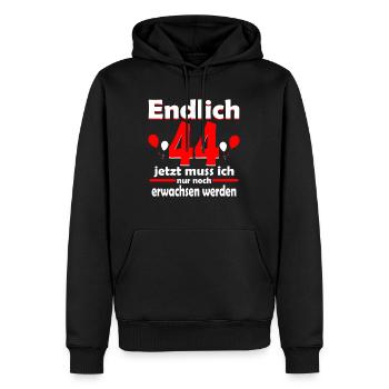 44 ans 44 anniversaire cadeau - Sweat à capuche Premium bio Homme - noir - Devant - Nico (187cm)