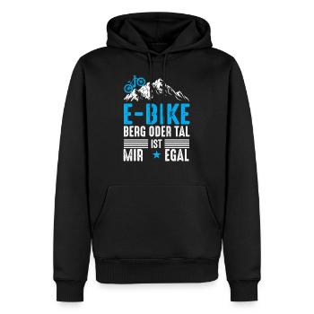 E Bike E-Bike Sprüche Geschenk - Männer Premium Bio Hoodie - Schwarz - Vorne - Nico (187cm)