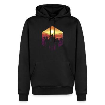 Cool fantasy D20 groupes de dés silhouette RPG - Sweat à capuche Premium bio Homme - noir - Devant - Nico (187cm)
