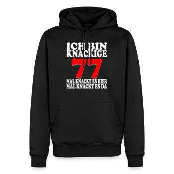 77 Jahre 77 Geburtstag Birthday Geschenk - Männer Premium Bio Hoodie - Schwarz - Vorne - Nico (187cm)