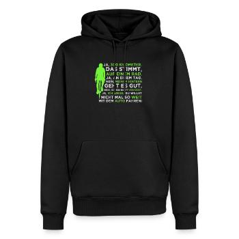 Rennrad Radfahrer Rennradfahrer Lustiger Spruch - Männer Premium Bio Hoodie - Schwarz - Vorne - Nico (187cm)