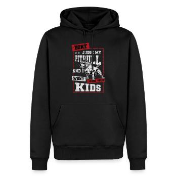 Pitbull Dont Judge my Pitbull American Pitbull - Men’s Premium Organic Hoodie - black - Front - Nico (187cm)