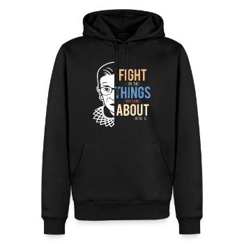 Fight For The Things You Care About RBG - Sweat à capuche Premium bio Homme - noir - Devant - Nico (187cm)