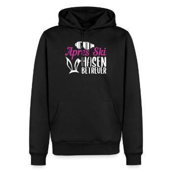 Hüttengaudi Skihaserl Wintersport Skihase Geschenk - Männer Premium Bio Hoodie - Schwarz - Vorne - Nico (187cm)