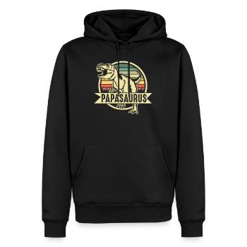 Papasaurus Papa Vater Vatertag Geschenk - Männer Premium Bio Hoodie - Schwarz - Vorne - Nico (187cm)