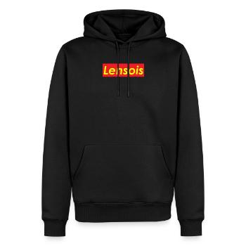Lensois - Männer Premium Bio Hoodie - Schwarz - Vorne - Nico (187cm)