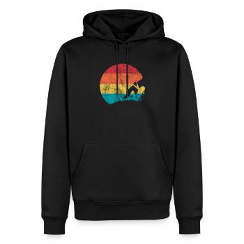 Cadeau d'alpinisme grimpeur d'escalade - Sweat à capuche Premium bio Homme - noir - Devant - Nico (187cm)