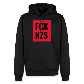 T-shirt FCK NZS - Sweat à capuche Premium bio Homme - noir - Devant - Nico (187cm)