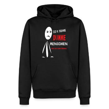 ich sehe dumme menschen - Männer Premium Bio Hoodie - Schwarz - Vorne - Nico (187cm)