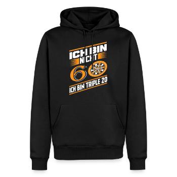 ICH BIN NICHT 60 ICH BIN TRIPLE 20 60. Geburtstag - Männer Premium Bio Hoodie - Schwarz - Vorne - Nico (187cm)