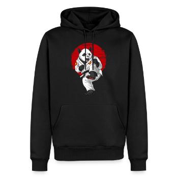 Panda Bären Karate - Männer Premium Bio Hoodie - Schwarz - Vorne - Nico (187cm)