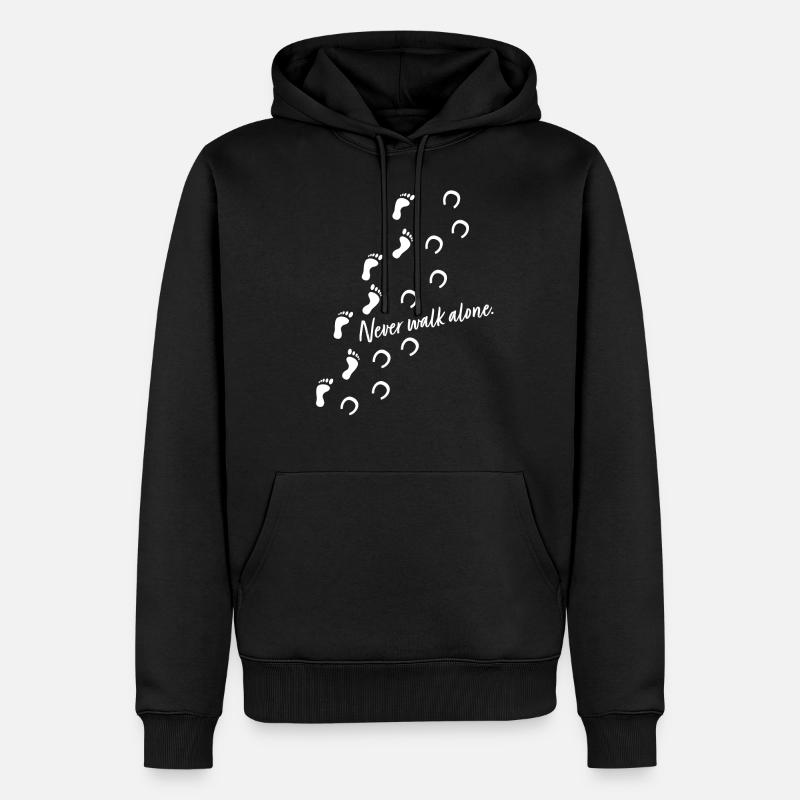 Cadeau de cavalier - ne marchez jamais seul - Sweat à capuche Premium bio Homme - noir