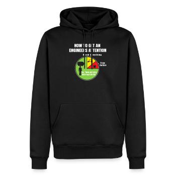 Comment attirer l'attention d'un ingénieur - Sweat à capuche Premium bio Homme - noir - Devant - Nico (187cm)
