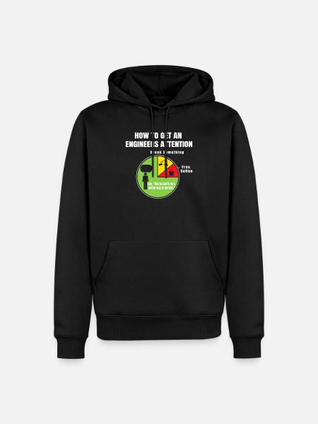 Hoe u de aandacht van een ingenieur kunt krijgen - Mannen Premium Bio hoodie - zwart