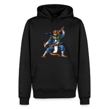 Otter Ninja - Männer Premium Bio Hoodie - Schwarz - Vorne - Nico (187cm)