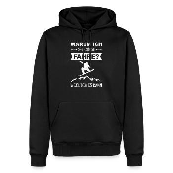 Snowboard Weil ichh es kann Snowboarder Berge Ski - Männer Premium Bio Hoodie - Schwarz - Vorne - Nico (187cm)