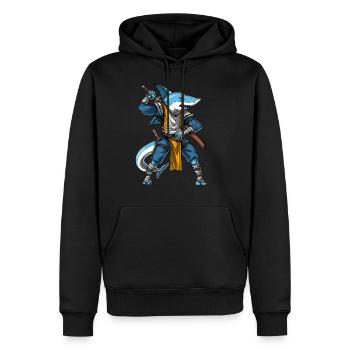 Hai Samurai Ninja - Männer Premium Bio Hoodie - Schwarz - Vorne - Nico (187cm)