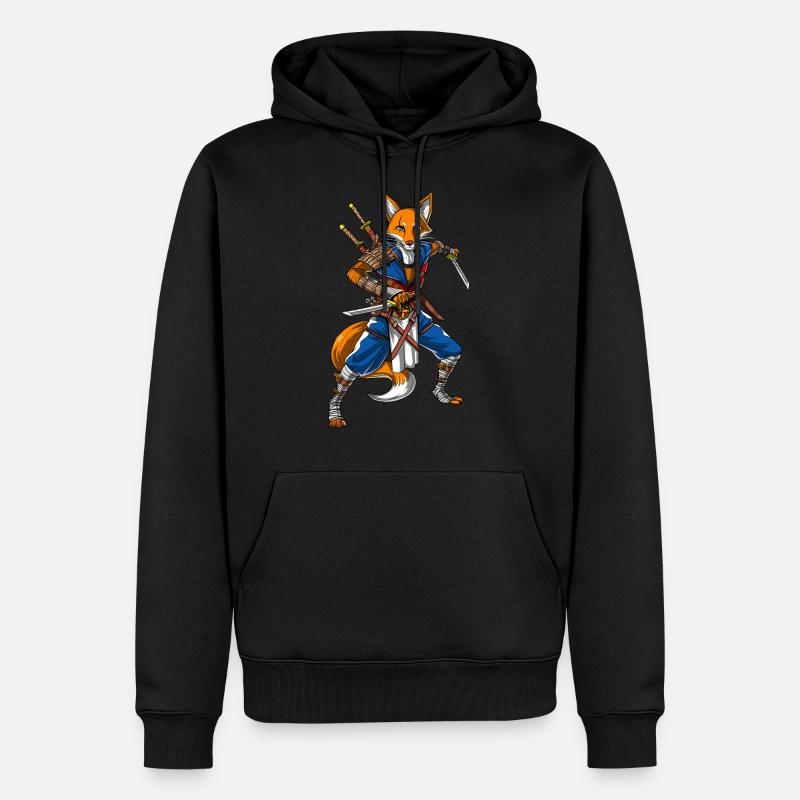 Fox Ninja Samurai - Sweat à capuche Premium bio Homme - noir