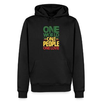 Rasta - Sweat à capuche Premium bio Homme - noir - Devant - Nico (187cm)
