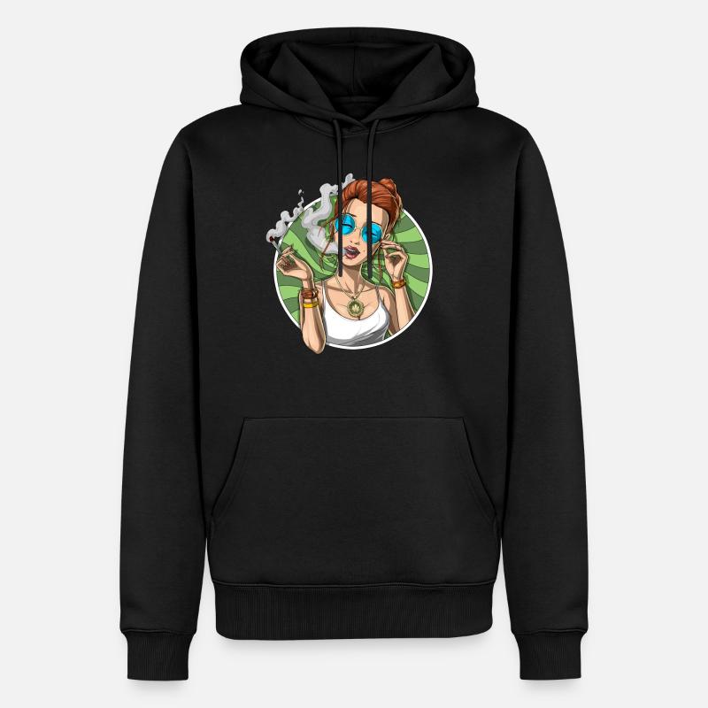 Weed Stoner fumer du cannabis - Sweat à capuche Premium bio Homme - noir