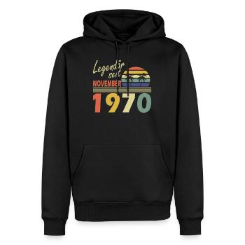 Legendär seit November 1970 Jahr Geburtstag 1970 - Männer Premium Bio Hoodie - Schwarz - Vorne - Nico (187cm)