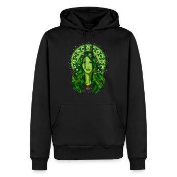 Unkrautgöttin Stoner - Männer Premium Bio Hoodie - Schwarz - Vorne - Nico (187cm)