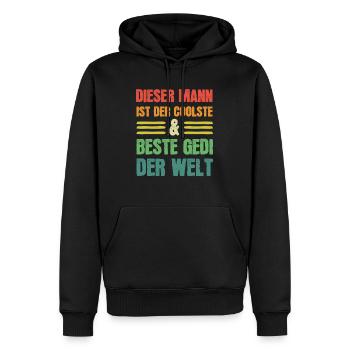 Dieser Mann ist der coolste beste Gedi der Welt - Männer Premium Bio Hoodie - Schwarz - Vorne - Nico (187cm)