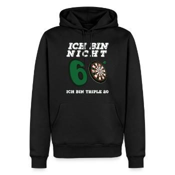 Ich Bin Nicht 60 Ich Bin Triple 20 Dart Geburtstag - Männer Premium Bio Hoodie - Schwarz - Vorne - Nico (187cm)