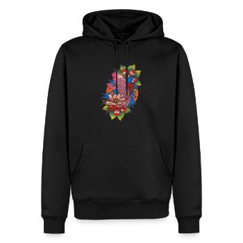 Tattoo Tätowiert Tattoos Tätowierung Koi Geschenk - Männer Premium Bio Hoodie - Schwarz - Vorne - Nico (187cm)