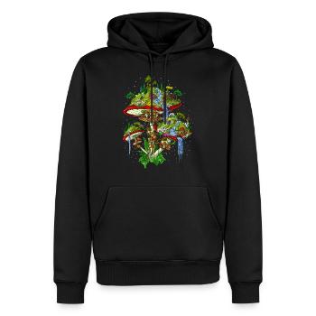 Magic Mushrooms Insel - Männer Premium Bio Hoodie - Schwarz - Vorne - Nico (187cm)