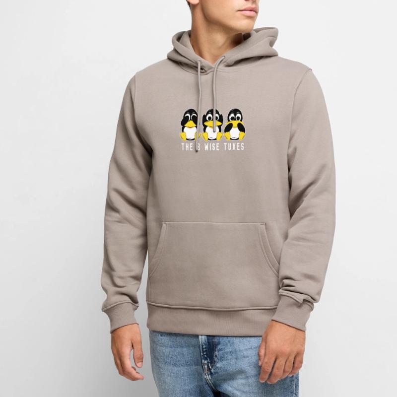 3 Linux penguins hear see speak computer scientists Men’s Premium Organic Hoodie