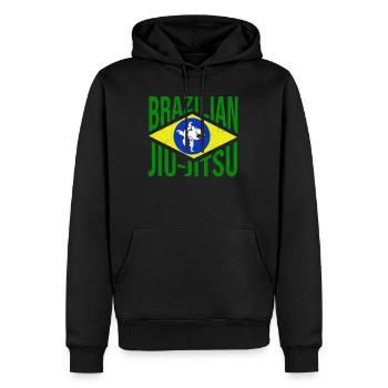 Jiu-Jitsu brésilien BJJ - Sweat à capuche Premium bio Homme - noir - Devant - Nico (187cm)