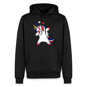 France France Drapeau Dabbing Unicorns - Sweat à capuche Premium bio Homme - noir - Devant - Nico (187cm)