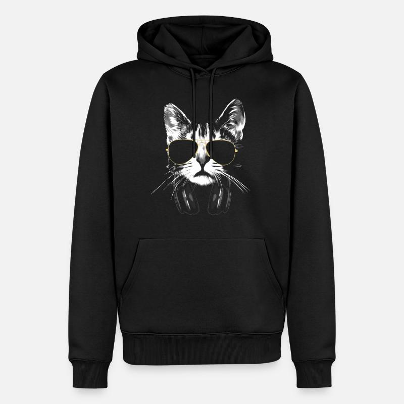 Dj White Cat - Sweat à capuche Premium bio Homme - noir