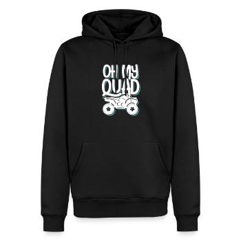 Quad - Sweat à capuche Premium bio Homme - noir - Devant - Nico (187cm)