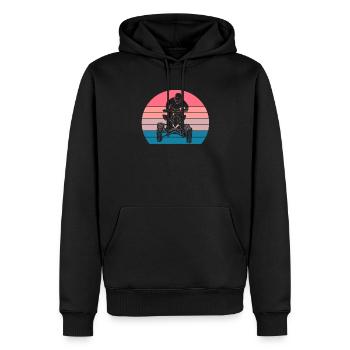 Quad - Sweat à capuche Premium bio Homme - noir - Devant - Nico (187cm)