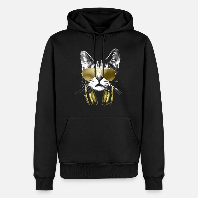 Dj Cat Bling - Sweat à capuche Premium bio Homme - noir