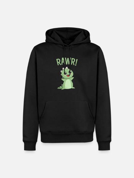 Rawr! Cute Dinosaur - Men’s Premium Organic Hoodie - black