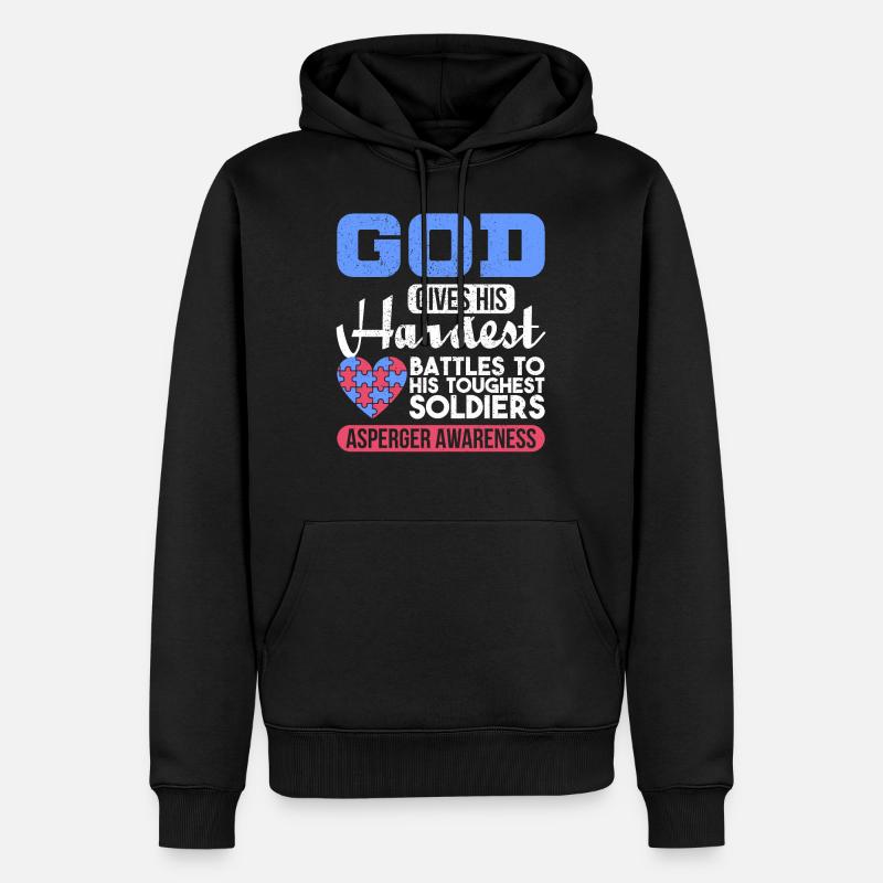 Cadeau d'autisme d'Asperger autiste - Sweat à capuche Premium bio Homme - noir