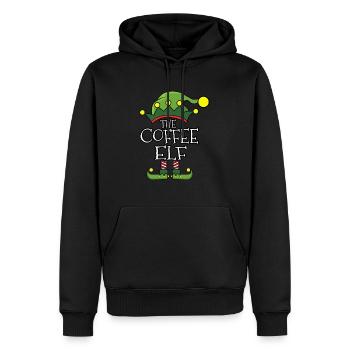 The Coffee Drinking Elf Christmas 2020 Christmas - Men’s Premium Organic Hoodie - black - Front - Nico (187cm)