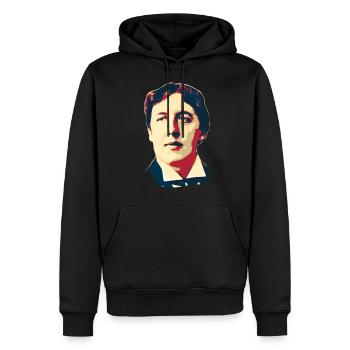 Oscar Wilde - Sweat à capuche Premium bio Homme - noir - Devant - Nico (187cm)