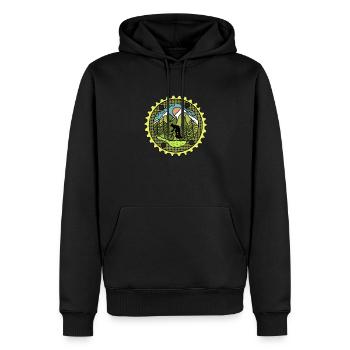 Retro Mountainbike MTB Kranz für Mountainbike Fans - Männer Premium Bio Hoodie - Schwarz - Vorne - Nico (187cm)