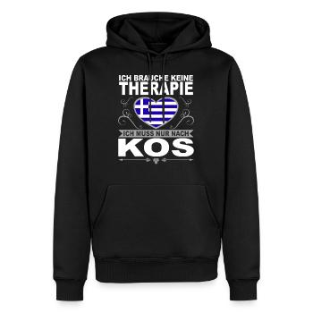 Ich muss nach Kos Urlaub Griechenland Geschenk - Männer Premium Bio Hoodie - Schwarz - Vorne - Nico (187cm)