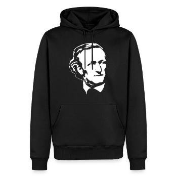Richard Wagner weiß auf schwarz - Sweat à capuche Premium bio Homme - noir - Devant - Nico (187cm)