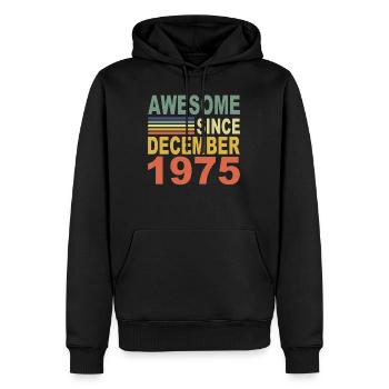 1975 Jahr Geburtstag Awesome seit Dezember 1975 - Männer Premium Bio Hoodie - Schwarz - Vorne - Nico (187cm)