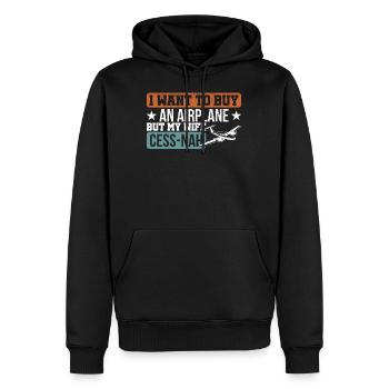 Cadeau de pilote d'aviateur volant d'avion - Sweat à capuche Premium bio Homme - noir - Devant - Nico (187cm)