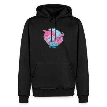 Delfin - Männer Premium Bio Hoodie - Schwarz - Vorne - Nico (187cm)