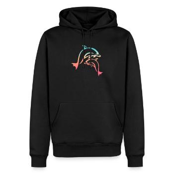 Delfin - Männer Premium Bio Hoodie - Schwarz - Vorne - Nico (187cm)